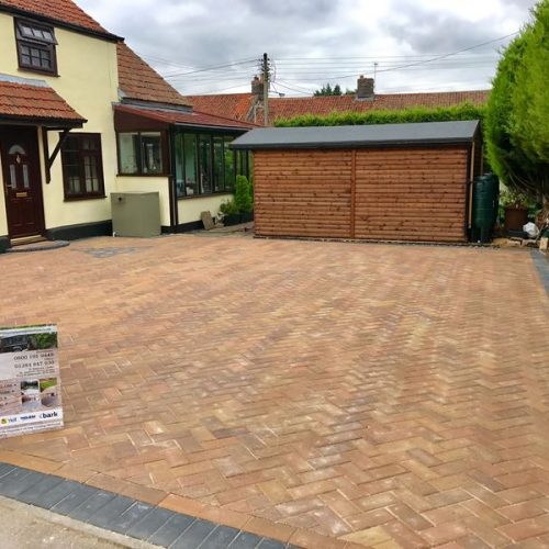 block paving driveway completed in mildenhall bury st edmunds