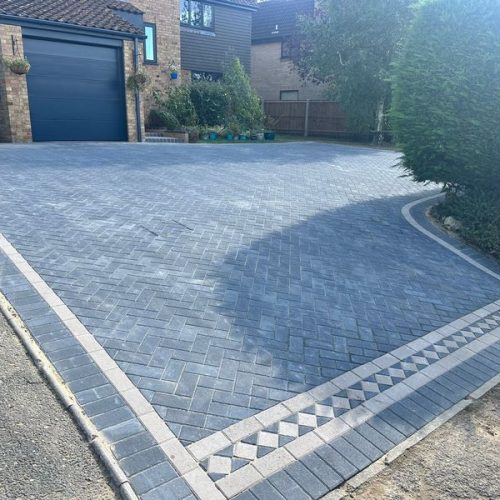 recent block paved driveway completed in bury st edmunds