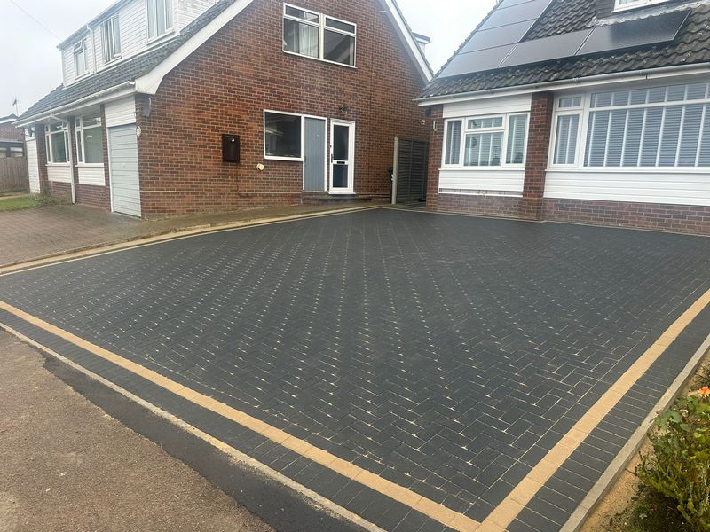 charcoal grey block paving driveway debenham suffolk 1